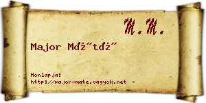 Major Máté névjegykártya